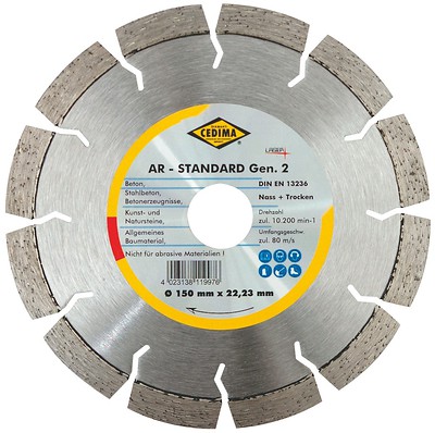 Алмазный диск Cedima по бетону, железобетону AR-Standard Generation 2, 180мм