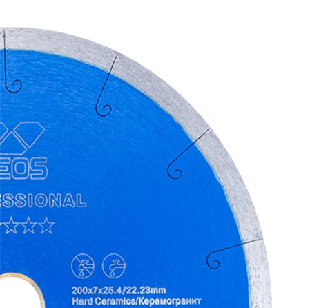 Диск алмазный KEOS Professional 200мм/25,4/22,23/ сплошной (керамогранит) (DBP01.200)