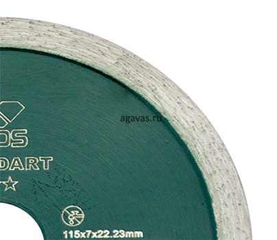 Диск алмазный KEOS Standart сплошной (керамогранит) 115мм/22,23 (DBS01.115)